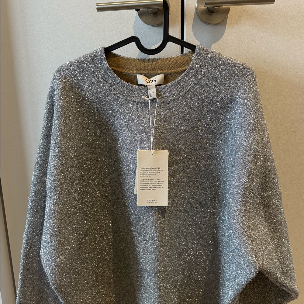 COS Sparkly Silver Sweater for Women NWT